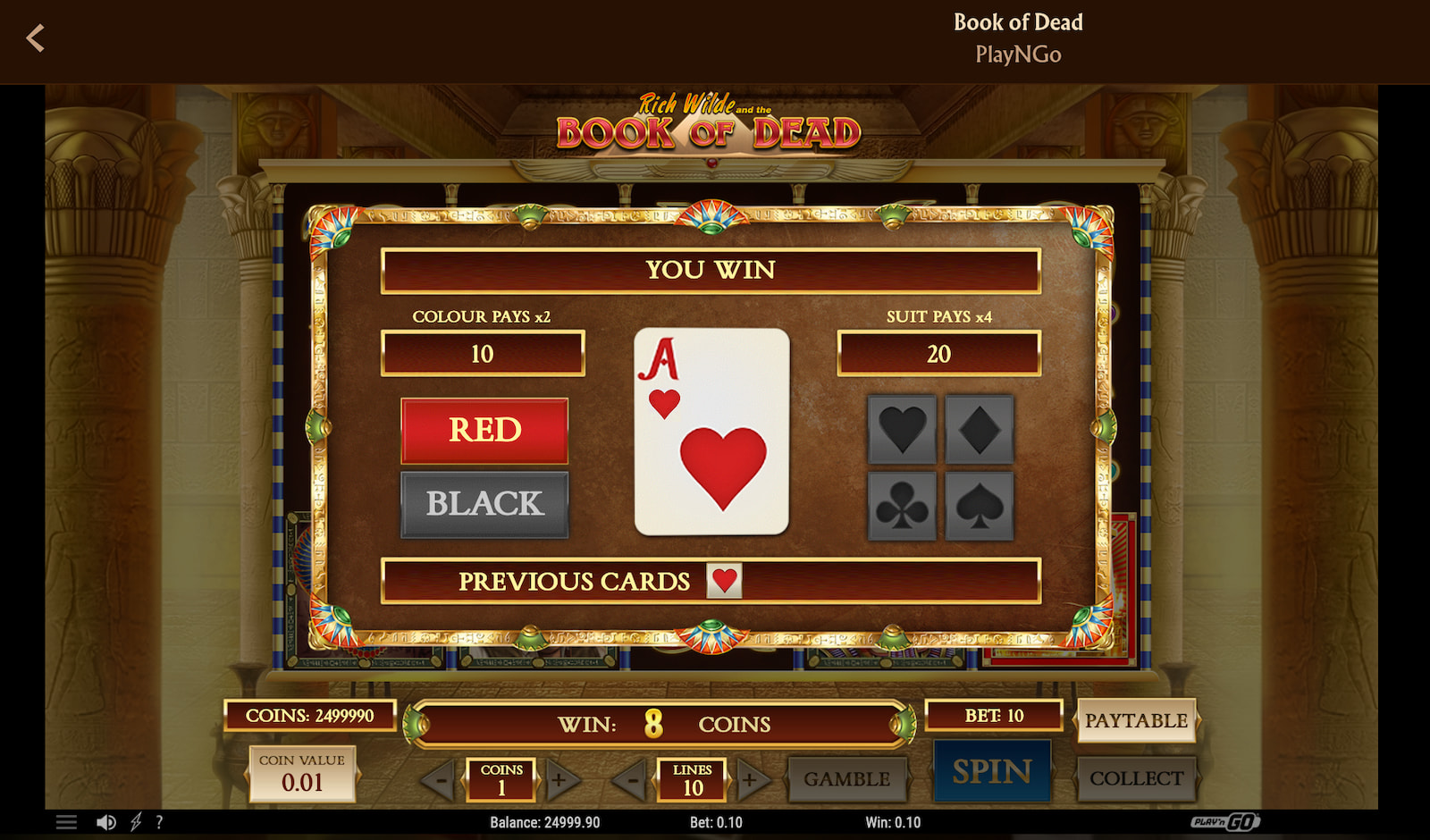 Book of Dead Mini Game