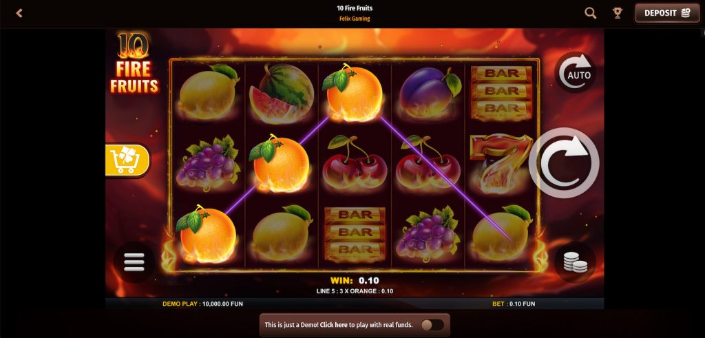 10 Fire Fruits Pokie