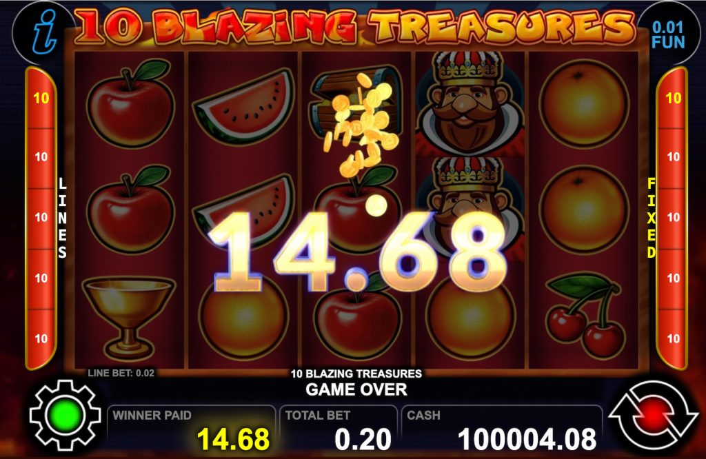 10 Blazing Treasures Win