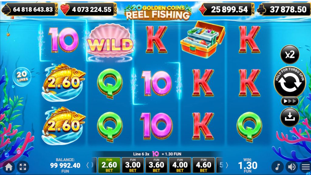 20 Golden Coins Reel Fishing Pokie