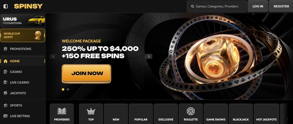 Spinsy Welcome